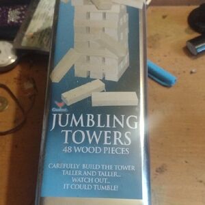 Cardinal Jumbling Towers Game in Metal Tin